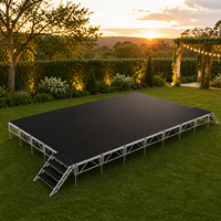 Plateforme de scène modulaire en aluminium portable, installation rapide, haute capacité de charge, pieds réglables, hauteur personnalisable pour les mariages