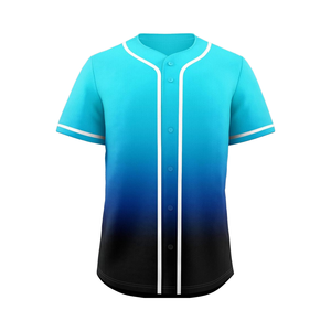 男性用カジュアルボタンダウン野球ジャージー半袖アクティブチームスポーツユニフォームプラスサイズブランクジャージー - Product Image 1