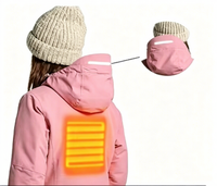 Veste à capuche matelassée en polaire softshell imperméable pour femme, chauffante à batterie électrique, color block, teinte en pièce, col montant