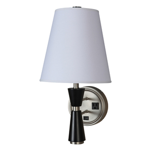 UL Listed Modern Hotel LED <b>Wall</b> <b>Light</b> USB Plug-In Indoor Brushed Nickel Headboard Lamps Iron Body Metal Guestroom Bedroom - Product Image 5