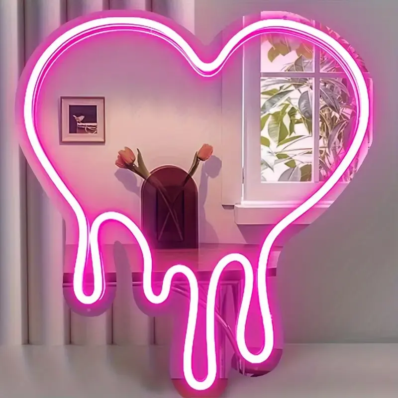 결혼 기념일에 대한 사랑을 핑크 무료 디자인 실리콘 아크릴 사용자 정의 네온 이름 서명 로고