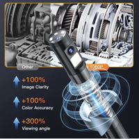 Caméra endoscopique industrielle à rotation 360°, double objectif 8 mm, 1080P, éclairage LED IP67, écran IPS 5 pouces, pour applications automobiles et de pipeline