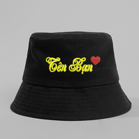 Sombreros de Pescador de Lona 100% Algodón, Reversibles, de Color Puro, Personalizables al por Mayor, con Bordado 3D, Protección Solar, Unisex, Casuales para Exteriores