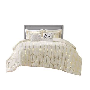 Parure de lit King Size en satin imprimé géométrique métallisé, 3 pièces, technique tissée, pour chambre moderne - Product Image 6