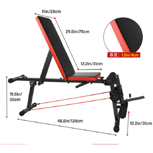 Silla de Ejercicio Multifuncional Plegable y Ajustable para Abdominales con Mancuernas - Product Image 3