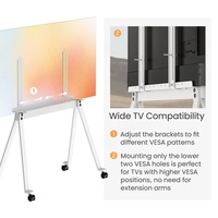 LUMI Mobilier de maison moderne Offre Spéciale Mobile Rolling LCD TV Trolly Stand on Wheels Heavy-Duty TV Cart for 49 to 75 inches