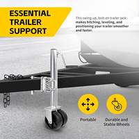 Dongkrak Trailer Ambull Desain Swing-Back dengan Gagang Angkat Samping & Roda Ganda 6 inci, Kapasitas 1500 Lbs, Pengangkat 11-1/2 inci untuk Trailer Utilitas dan Perahu