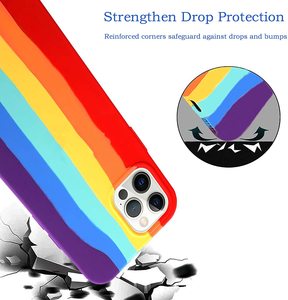 Custodia in Silicone <span class=keywords><strong>arcobaleno</strong></span> per iPhone 15 14 13 12 11 Pro Max colori vibranti <span class=keywords><strong>Cover</strong></span> protettiva antiurto <span class=keywords><strong>con</strong></span> una misura precisa - Product Image 5