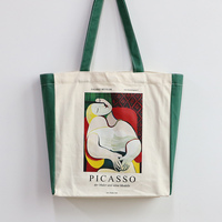 HOSHOM Sac en coton biologique imprimé de haute qualité personnalisé Sac fourre-tout en toile pour épicerie Sac fourre-tout en tissu à fermeture éclair pour le marché