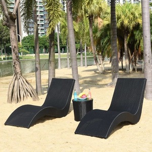 PE Rattan Outdoor Beach Loungers-<b>Waterproof</b> Anti-Ultraviolet High Elastic <b>Foam</b> Cushion Foldable for Hotel Villa - Product Image 5