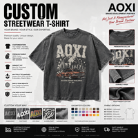 T-shirt Oversize Premium Teint en Pièce 240 Grammes en Coton Tricoté Lourd, Logo Personnalisé, Marque Privée, Fabricant de Streetwear