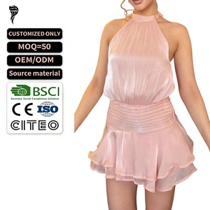 Servicio de Diseño de Ropa Personalizada de Alta Calidad, Vestido Mini sin Espalda para Mujer, Fabricante de Ropa Casual, Crea Tu Propia Marca - Product Image 1