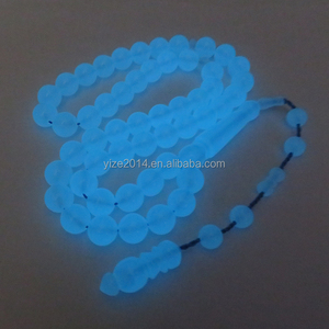 สร้อยลูกประคำเรืองแสงในที่มืด สีฟ้าอ่อน ขายส่ง ทำจากเรซิ่นเบกาไลต์ ขนาด 10 มม. 51 เม็ด สร้อยลูกประคำเรืองแสง - Product Image 2