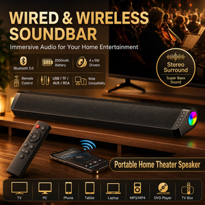 ลำโพงบลูทูธไร้สาย RGB พร้อมลำโพงซาวด์บลาสเตอร์ทีวีบ้านยาวอุปกรณ์เครื่องเสียงห้องนั่งเล่นลำโพงซาวด์บาร์ - Product Image 1