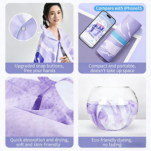 Serviette de plage en microfibre de qualité professionnelle, super absorbante, séchage rapide, résistante au sable, commande en gros avec personnalisation de la marque pour les centres de villégiature - Product Image 6