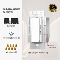Conducteur LED CC 60w 30w + variateur 2 en 1, sortie 300mA à 2100mA, variateur mural intelligent 120vac pour éclairage LED intérieur