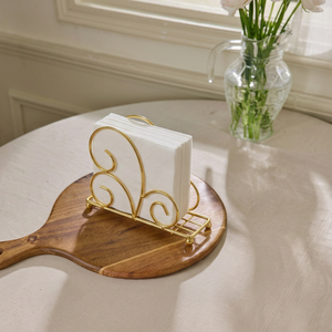 Support de serviettes en métal Glamour, finition dorée, porte-boîte à mouchoirs sur pied, accessoire décoratif pour table de cuisine, décoration intérieure - Product Image 1