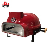 Four à pizza en céramique en acier inoxydable au bois KIMSTONE KS-T21R-03-01 21 pouces avec chariot et commande tactile pour une utilisation à domicile et en extérieur
