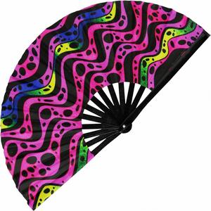 Customized <b>Large</b> Bamboo Clack Custom <b>Large</b> Rave <b>Fan</b> for Party Gift Custom Printed Bamboo <b>Large</b> Hand Folding <b>Fan</b> - Product Image 2