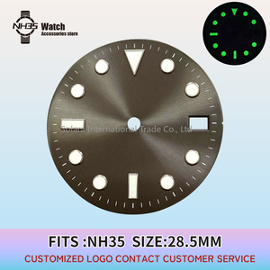 Esfera NH35 para relojes S Mods, movimiento NH35, efecto Sunburst, 28.5MM, esfera estéril, verde, accesorios para reloj <span class=keywords><strong>Submariner</strong></span> - Product Image 4