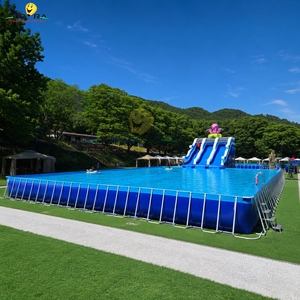 Piscina Rectangular Grande Sobre Suelo de Acero, Piscina Grande Sobre Suelo de PVC con Marco de Metal - Product Image 3