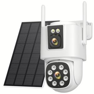 Cámara Solar con Disco Duro, Alarma Energética, HD <span class=keywords><strong>V380</strong></span> <span class=keywords><strong>Pro</strong></span>, 3 Lentes, Seguridad PTZ 4G, 5G, Rotación 10X, Servidor <span class=keywords><strong>Web</strong></span>, Alimentación para Rancho, Tuya, Alexa - Product Image 1