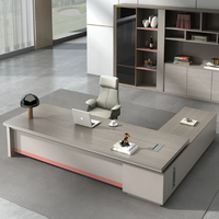 Nuevo Escritorio Ejecutivo Moderno de Lujo en Forma de L, Mesa de Oficina de Madera de Alta Tecnología, Ecológica y Duradera para Directores y Jefes