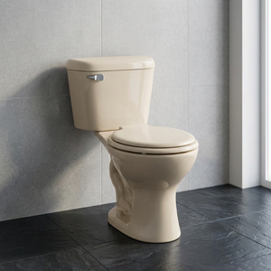 WC mural moderne en céramique deux pièces, couleur ivoire, avec chasse double, siphon en S et réservoir encastré pour salle de bain - Product Image 1