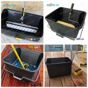 30L High Quality Large Black Painting Bucket Empty Plastic Water Paint Roller Bucket