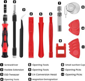 Jeu de tournevis en acier de précision de 124 pièces, 101 embouts, OEM disponible, pointe magnétique pour la réparation d'ordinateurs/portables, haute qualité - Product Image 6
