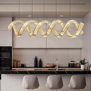 Suspension moderne à double hélice Décoration de restaurant en cristal <span class=keywords><strong>Lustre</strong></span> moderne à led de luxe - Product Image 6