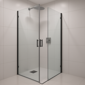 Porta Doccia Trasparente ESG 38.6''-39.8''x74.8'' Scorrevole Senza Telaio Design Minimalista Vetro Temperato 8mm - Product Image 2