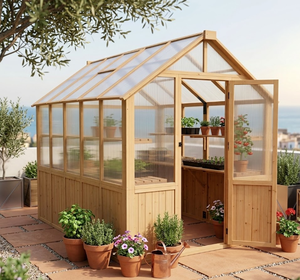 Invernadero para Plantas y Flores de Fácil Montaje, Estructura Ecológica de Madera y Metal con Techo Ventilado de Policarbonato - Product Image 1