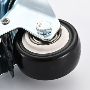 L-Shaped Corner Bracket TPE Swivel Caster With Brake 2 Inch Industrial Furniture Wheel Silent Wear Resistant - Product Image 2