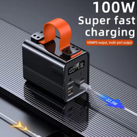 Batterie externe portable à charge rapide 100W 20000mAh/50000mAh en PVC avec écran LED, batterie Li-Polymère, chargeur pour ordinateur portable