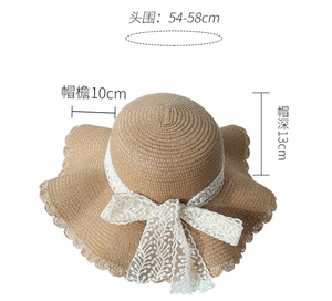 Big Brim mũ rơm của phụ nữ mùa hè thoáng khí Sun Shade bãi biển <span class=keywords><strong>hat</strong></span> ngọt ngào ngư dân <span class=keywords><strong>hat</strong></span> - Product Image 6