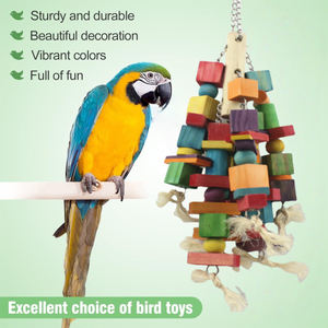 Proveedores de productos para aves, juguetes naturales de pájaros de madera ecológicos, escalera de estaca de pie para loros, juguetes para afilar picos - Product Image 4