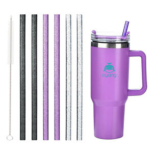 Pajita Reutilizable Brillante de 10 mm y 40 oz para Vaso Stanley (Paquete de 6 con Cepillo de Limpieza) - Product Image 5