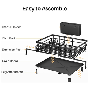 <span class=keywords><strong>Escurridor</strong></span> <span class=keywords><strong>de</strong></span> <span class=keywords><strong>Platos</strong></span> Multifuncional Expandible, Resistente al Óxido, con Patas Ajustables, Bandeja Recolectora <span class=keywords><strong>de</strong></span> Agua Extraíble, para Cocina - Product Image 3