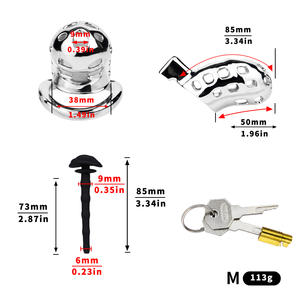 FRRK yeni varış sıcak satış: <span class=keywords><strong>SM</strong></span> erkek bekaret kafesi silikon idrara çıkma tüpü-metal Penis kafes ile üç boyutları mevcut - Product Image 5