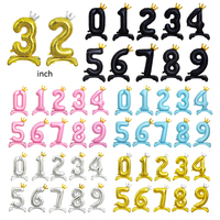 Ballon Chiffre Iridescent Autoportant de 40 Pouces en Aluminium pour Baby Shower, Anniversaire, Anniversaire de Mariage