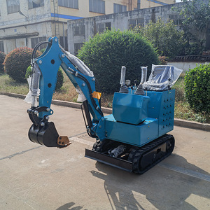 Mini-excavatrice sur chenilles bleue à faible consommation de carburant pour usage domestique et de construction - Product Image 4