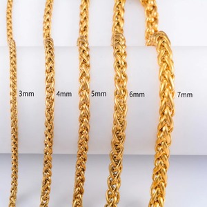 Collier classique en acier inoxydable, chaîne à maillons en forme de blé pour femmes et hommes, collier ras du cou, accessoires de fabrication de bijoux à la mode, DIY - Product Image 4