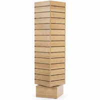 Tour de présentation à quatre faces en imitation bois pour accessoires et papeterie de boutique de cadeaux
