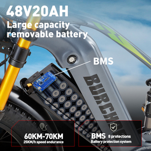 Fat Tire Electric Bicycle BURCHDA RX80 Rear Hub <strong>Motor</strong> 48V20AH 26 Inch 4.0 Lithium Battery 7Speed Full Suspension Adult Oil Brake - Product Image 3