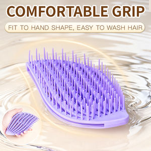 Brosse à cheveux pour le lavage, tête creuse, massage des méridiens, peigne sec à double usage, nettoyage en profondeur, toucher doux, TPEE, salon et usage domestique - Product Image 3