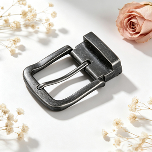 Boucle de ceinture en alliage de zinc brossé mat avec broche fixe, personnalisable au laser, pour ceintures en cuir quotidiennes pour hommes - Product Image 4
