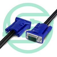 Kabel Ekstensi Cincin Ganda VGA Male to Male 1.5m 3+6 untuk TV BOX Monitor PC Proyektor Extender