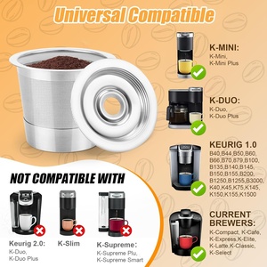 Caja de Café para Cápsulas K-Cup de Acero Inoxidable Ninja, Cápsulas Reutilizables Compatibles con Máquinas <span class=keywords><strong>Keurig</strong></span>, Color Sólido Moderno y Simple - Product Image 3
