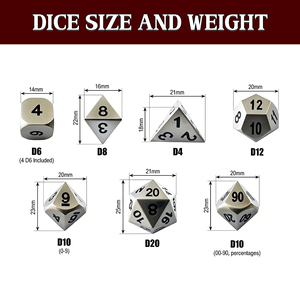 Juego de Dados de Metal de Aleación de Zinc Personalizables, Dados Poliédricos para Juegos de Rol de <span class=keywords><strong>Dungeons</strong></span> & <span class=keywords><strong>Dragons</strong></span> - Product Image 4